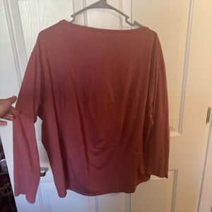 Lululemon loose fit long sleeve light mauve colored shirt